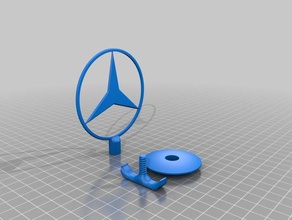 en forme d'étoile emblème de capot des véhicules l'emblème mercedes mercedes-benz logo étoile stern étoiles 3d print model - Mito3D