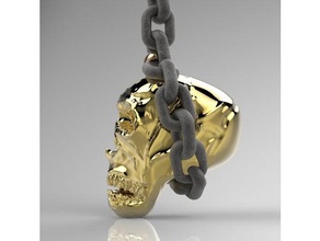 skull hanging chain art tools design gold happygold raniewicz silver 3d print model - Mito3D