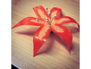 tiger lily decoración de la flor fusión simple 3d print model - Mito3D