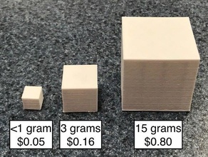 L'impression 3d de calcul du coût des cubes l'apprentissage 3d print model - Mito3D