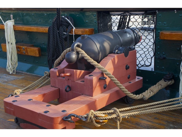 32 pounder cannon uss constitution models gun 3D print model - Mito3D