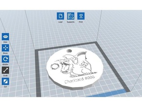 charizard portachiavi a 8-bit monete & distintivi keychain pokemon 3d print model - Mito3D