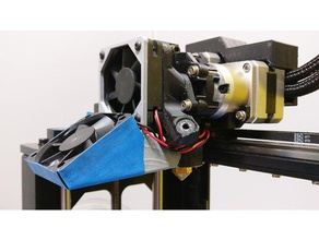 makergear m2 dual extruder fan shroud 3d printer parts 50mm cooling duct mount improvement nozzle pla 3d print model - Mito3D