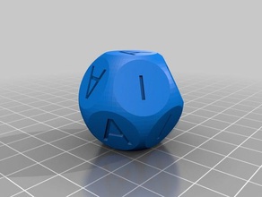 aeiou dice customized 3d print model - Mito3D