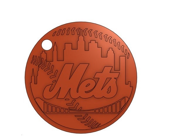 new york mets keychain signs & logos baseball logo nym 3D print model - Mito3D