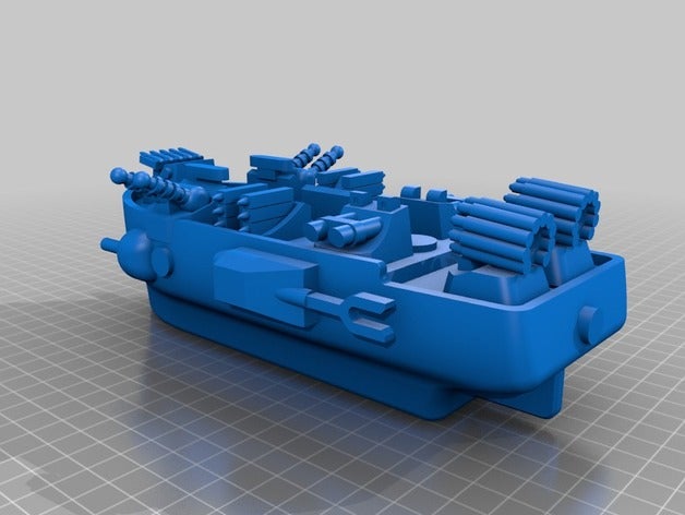 battleship sculptures navire 3D print model - Mito3D