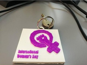 international women's day keychain keychains 3dprintable makeprintable women womens rights 3d print model - Mito3D