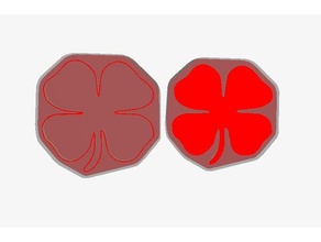four leaf clover stamps hollow solid art 3d print model - Mito3D