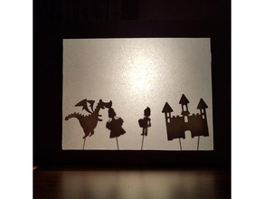Schattentheater-Figuren 1 Spielsets zahlen Puppen Marionetten-theater Schatten shadow puppets - Spielzeug 3d print model - Mito3D
