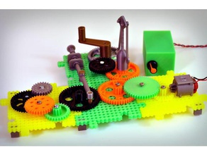crazy cogs - gear play set learning construction sets toys engineering gears mechanical motorized toy 3d print model - Mito3D