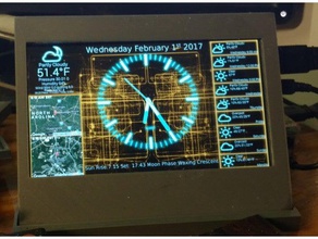 7 pouces écran lcd de montage les gadgets à l'api raspberry pi conditions météorologiques station météo 3d print model - Mito3D