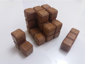 rubik tijolos quebra-cabeças tijolo cubo quebra-cabeça de brinquedo madeira filamento 3d print model - Mito3D