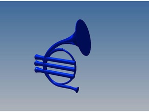 blue french horn art himym met your mother 3d print model - Mito3D