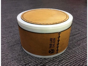 leather + 3d printed container containers fablab lasercut 3d print model - Mito3D