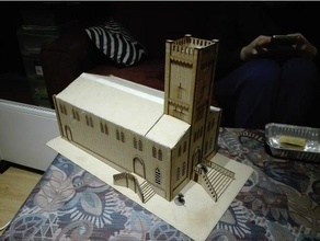 laser cut church 28mm buildings & structures 3d print model - Mito3D