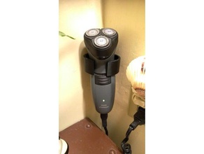 corner-mounted shaver holder bathroom 3m command strips corner electric 3d print model - Mito3D