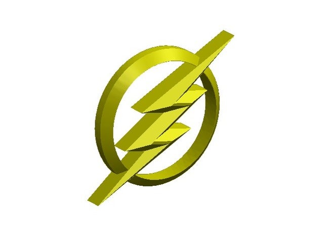 flash logo de la cw jeux barry allen foudre 3D print model - Mito3D