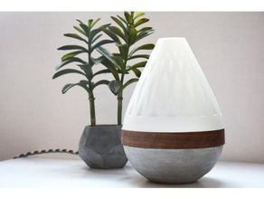 teardrop lamp 3d printed components concrete + wood veneer build printing diy diy3dprinting light rgb 3d print model - Mito3D