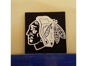 black hawks logo office nero blackhawks chicago bl i falchi l'hockey hockey su ghiaccio nhl 3d print model - Mito3D