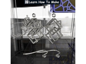 personalised double cube earrings jewelry earring persoanlized 3d print model - Mito3D