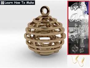 personalised sphere earring earrings personalized 3d print model - Mito3D