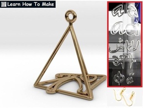 personalised pyramid earrings earring personalized pyramids 3d print model - Mito3D