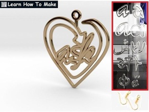 personalizzati turco amore orecchino gli orecchini il parola turca 3d print model - Mito3D