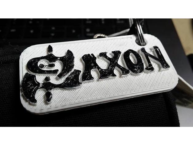 sassone logo heavy metal keychain il metallo rock 3D print model - Mito3D