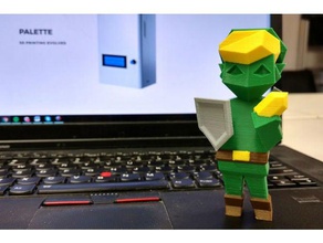 multi-color low-poly link people 4 color 3d printing low poly video games zelda 3d print model - Mito3D