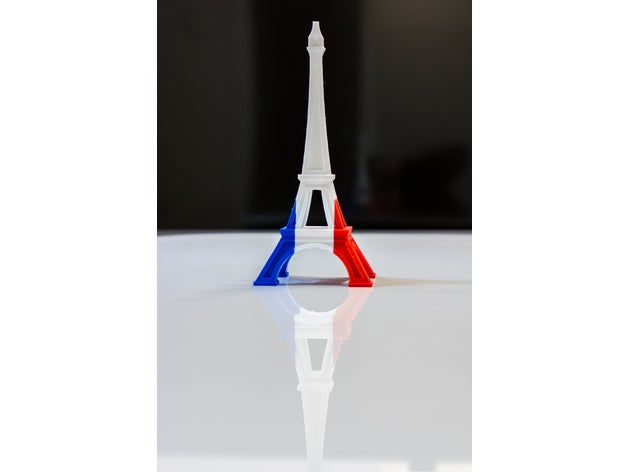 multi-color eiffel tower french flag Gebäude & Strukturen Farbe Mosaik multicolor palette dreifach-extruder 3D print model - Mito3D