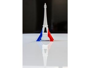 multi-cor torre eiffel bandeira francesa edifícios e estruturas de cor mosaico multicolor paleta triplo extrusora 3d print model - Mito3D