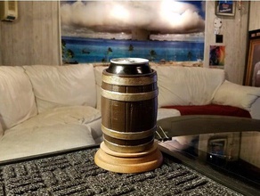 barrel koozie household bawdle beach beer beerholder hugger huggie rubber sleeve qoozie wooden 3d print model - Mito3D
