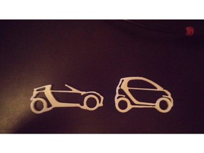 smart roadster coup car keychain accessories 3d print model - Mito3D