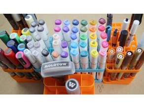 marker stand various sizes fits posca molotow promarker copic sta art tools acrylic chalk copics dalbe desktop display displays box case letraset markers one4all paint painting poscas pro pro-marker promarkers sennelier steadler twin twins 3d print model - Mito3D