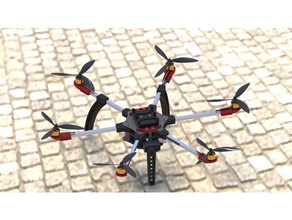 hexocopt - drone hexacopter multicopter maleável r c veículos A impressão 3d diy diydrones drones 3d print model - Mito3D