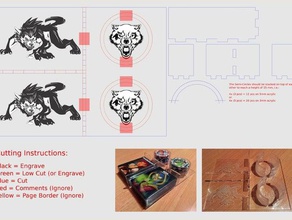 una notte ultimate werewolf - la casella di inserimento giocattolo & accessori gioco acrilico box carte inserto il laser lasercut lupo mannaro 3d print model - Mito3D