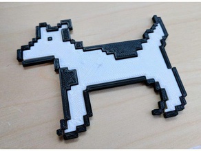 cowdog ordinateur 8bit apple clarus de vache chien double extrusion mac moof 3d print model - Mito3D