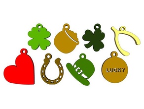 amuletos de la suerte joyería pulsera encantos st patricks day wslab 3d print model - Mito3D