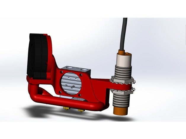 la chimère de montage du ventilateur L'imprimante 3d pièces montagne le refroidissement double extrudeuse e3d fan conduits ventilation radial radiale 3D print model - Mito3D