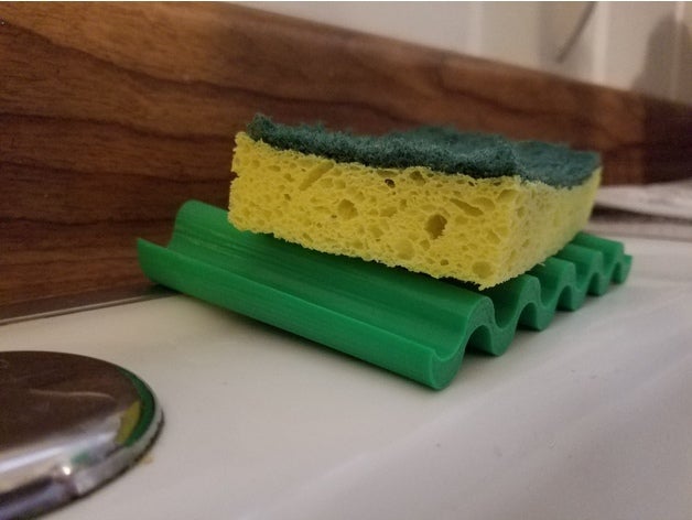 dalgalı Sünger tutucu mutfak ve yemek banyo aracı sabun sabunluk tepsi 3D print model - Mito3D