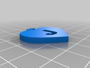 j heart keychains 3d initials keychain 3d print model - Mito3D