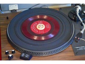 45 rpm registro de vinilo adaptador la música 45rpm el centro revisión jukebox jugador madera 3d print model - Mito3D