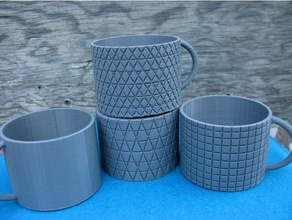 basit dekore edilmiş bardak kupalar kaplar openscad 3d print model - Mito3D