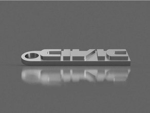 honda civic catena chiave del forte i portachiavi 3d incredibile di bronzo civico cool creativo dettagliate facile easy print oro la keychain le chiavi veloce semplice 3d print model - Mito3D