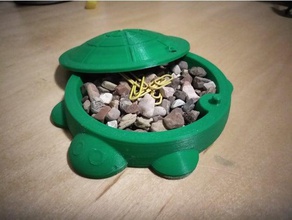 turtle sandbox mini playsets bin box desktop kids lid play retro sand throwback 3d print model - Mito3D