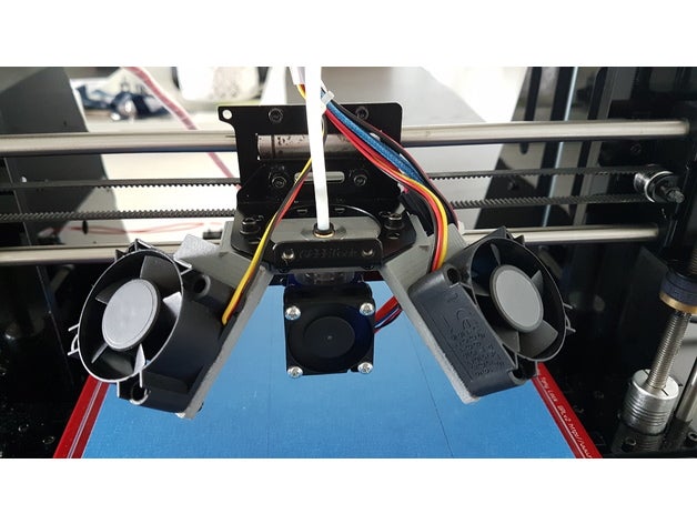 geeetech i3 prob e3d v6 mount çift 40mm fan takar 3d yazıcı parçaları monte edin 3D print model - Mito3D