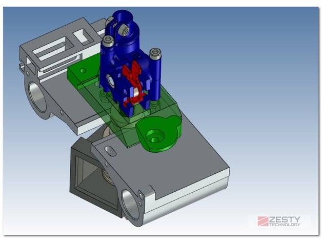 robo3d de liberação rápida montagem Impressora 3d peças adaptador ágil extrusora atualização zesty 3D print model - Mito3D