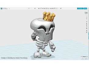 skeleton king figure toy & game accessories 123d design holloween 3d print model - Mito3D
