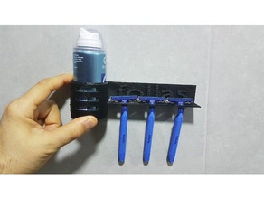 razors holder shaving cream bathroom accessories foam razor shave wall holders mount 3d print model - Mito3D