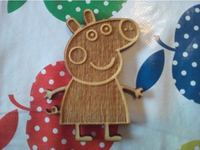 peppa pig corte a laser de co2 sinais e logotipos o dxf lasercut rdworks v8 3d print model - Mito3D